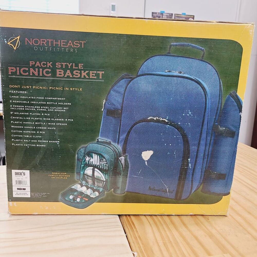BackPack Style Picnic Basket Northeast Outfitters EUC